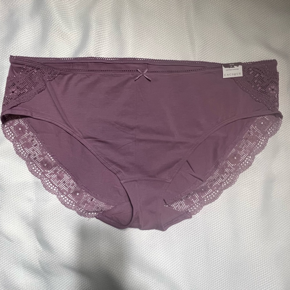 Lane Bryant Cacique Cotton Hipster Panty With Lace Trimmed Back 30/32